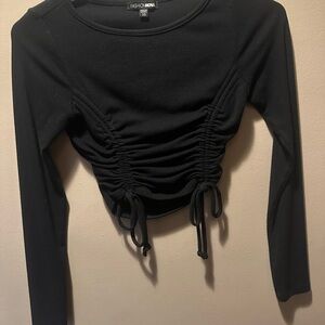 Fashion Nova Elegant Black Long Sleeve Top